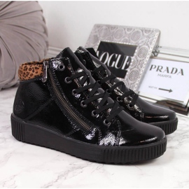 Botas de mujer lacadas en negro Rieker M6434 3