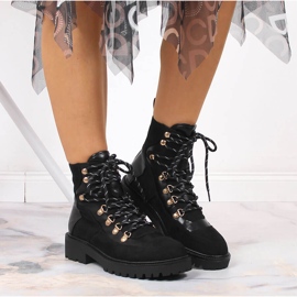 Botas cálidas de mujer negras con cordones eVento negro 4