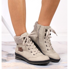 Botas aislantes mujer impermeables cómodas beige Rieker Z2430-60 3