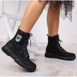 Botas cómodas impermeables para mujer negras Rieker X3410-00 negro 8