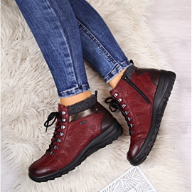 Botas mujer granate Rieker L7144-35 burdeos 6