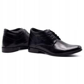 Lukas Los zapatos negros de los hombres aumentan 300LU 3
