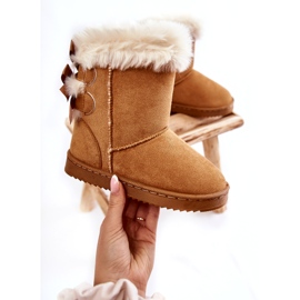 Botas Aislantes Para Niños Con Lazos, Botas De Nieve Beige 1
