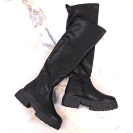 Botas negras de mujer en bloque y plataforma, con aislamiento negro Sergio Leone 4