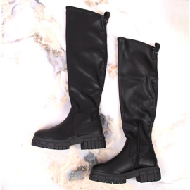 Botas negras de mujer en bloque y plataforma, con aislamiento negro Sergio Leone 6