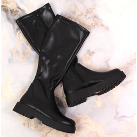 Botas negras de mujer con cálido negro Sergio Leone 4