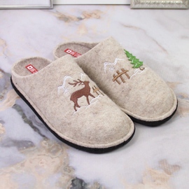 Zapatillas de estar por casa de mujer en fieltro de lana beige Big Star KK276016 5