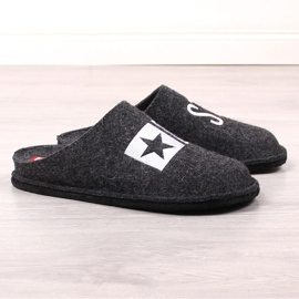 Zapatillas de estar por casa de hombre en fieltro de lana Big Star KK176003 negro 1