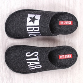 Zapatillas de estar por casa de hombre en fieltro de lana Big Star KK176003 negro 2