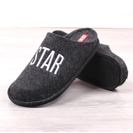 Zapatillas de estar por casa de hombre en fieltro de lana Big Star KK176003 negro 3