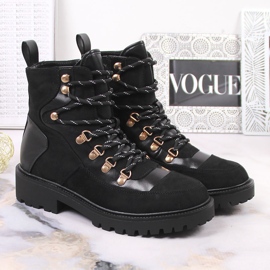 Botas cálidas de mujer negras con cordones eVento negro 6