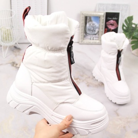 Botas de nieve para mujer en la cálida plataforma Filippo blanca blanco 4