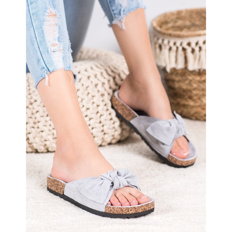 SHELOVET Zapatillas de ante en la plataforma gris 2