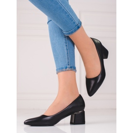 Elegantes zapatos de salón para mujer con ecopiel negro 2