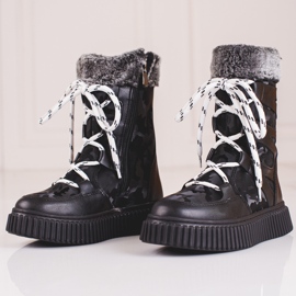 W. Potocki Botas de nieve para niños Potocki camo negro 2