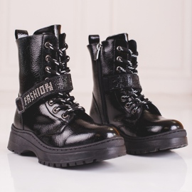 W. Potocki Botas de niña Potocki con cristales negro 1 W. Potocki Botas de niña Potocki con cristales negro 1