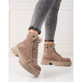 Cazadores cuero natural beige 2