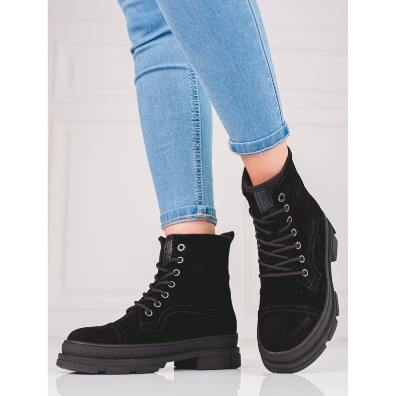 Cazadoras de mujer Big Star KK274525 fabricadas en piel natural negro 1