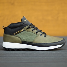 Deportivas de piel para hombre caqui Trax Bustagrip verde 6