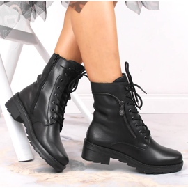 Botas insuladas mujer cómodas piel negras Rieker X0500-00 negro 1
