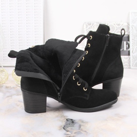 Botas negras Rieker Y2022-00 de piel de ante en el poste negro 6