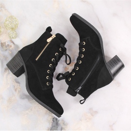 Botas negras Rieker Y2022-00 de piel de ante en el poste negro 7
