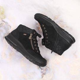 Botas aislantes mujer Rieker L7701-00 de piel impermeable negra negro 10