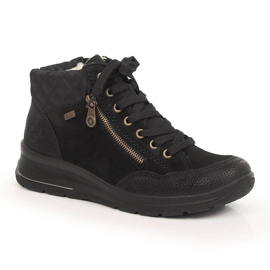 Botas aislantes mujer Rieker L7701-00 de piel impermeable negra negro 11