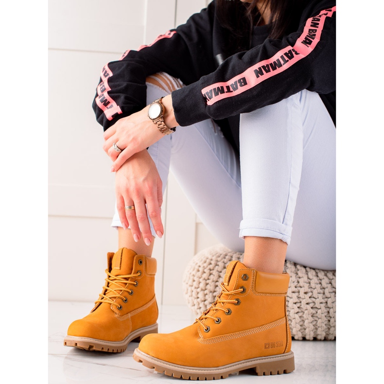 Botas de montaña para mujer Big Star II274447 marrón amarillo 1