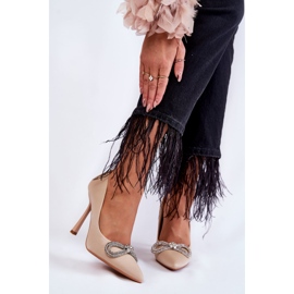 PS1 Elegantes Stilettos Alyssa Beige Con Lazo 1