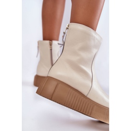 PL5 Botas De Mujer De Piel Sobre La Plataforma Jenefer Beige Claro 6