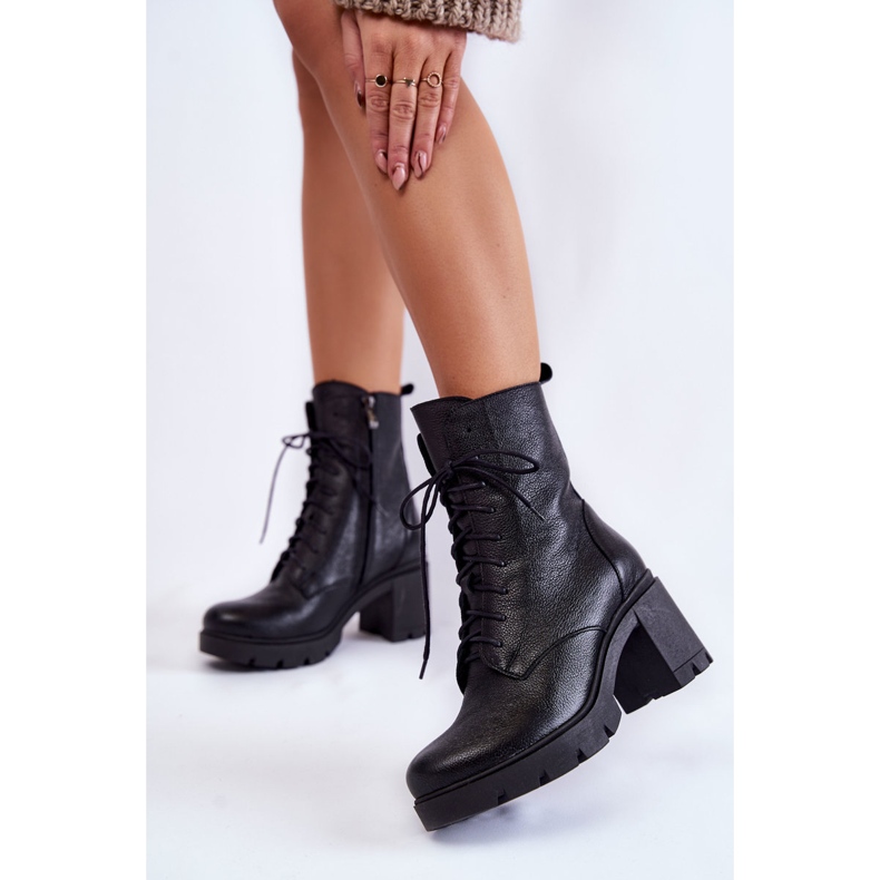 PL5 Botas Mujer Piel Tacón Alto Negro Rea 2