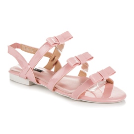 Vices Sandalias Lacadas Con Lazos rosado 2