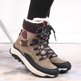 Botas de nieve impermeables de cuero para mujer Rieker Revolution W0066-64 beige 6
