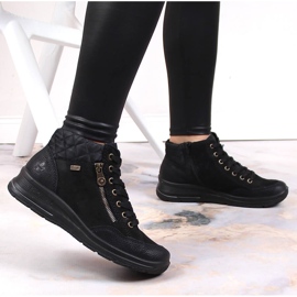 Botas aislantes mujer Rieker L7701-00 de piel impermeable negra negro 13