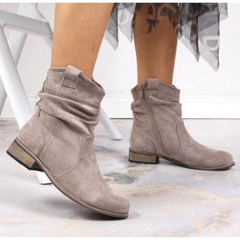 Botas camperas mujer ante, cálidas, beige Jezzi 1