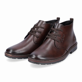 Botines de hombre en piel con aislamiento de lana de oveja, marrón Rieker 15300-25 6