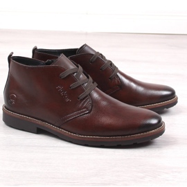 Botines de hombre en piel con aislamiento de lana de oveja, marrón Rieker 15300-25 9