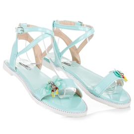 Vices Sandalias lacadas con mariposa verde 2