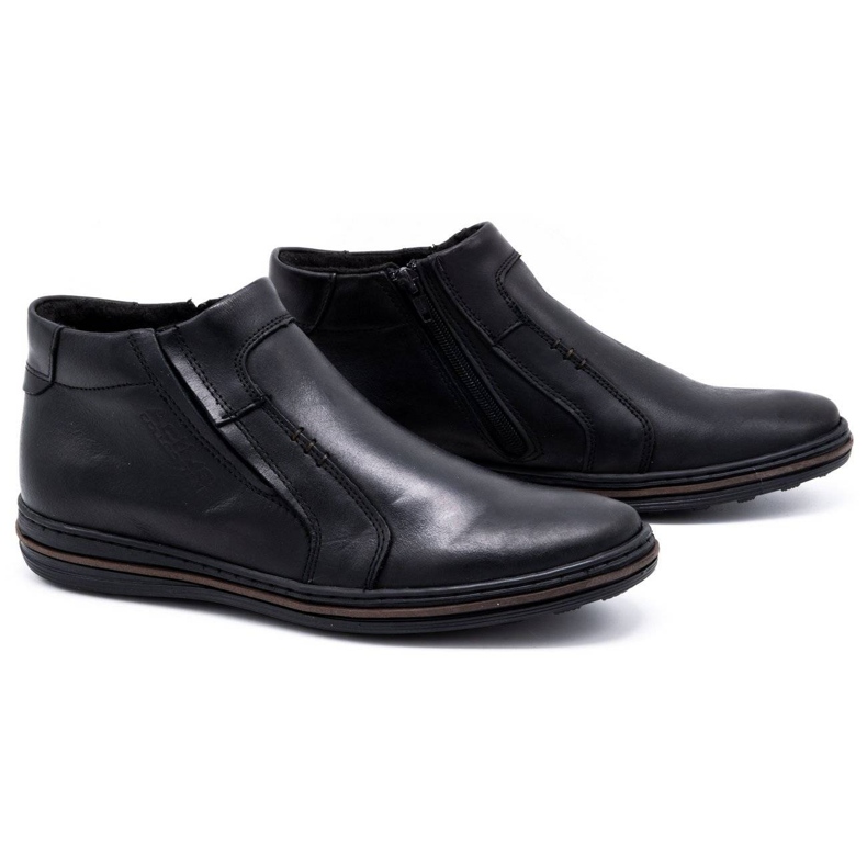 Polbut Botas de piel de invierno para hombre 381F negro 2