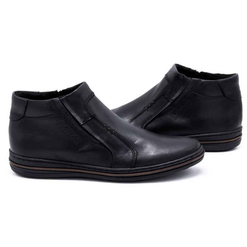 Polbut Botas de piel de invierno para hombre 381F negro 3