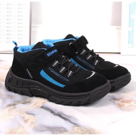 Zapatos de trekking altos impermeables para niños negros Befado 515X002 azul negro 2