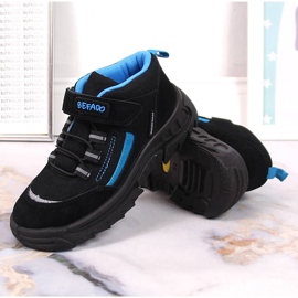 Zapatos de trekking altos impermeables para niños negros Befado 515X002 azul negro 4