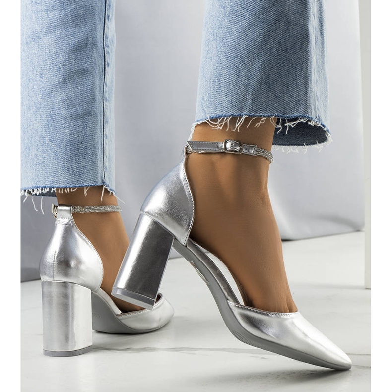 BM Salón plateado con circonita Leighton plata 1