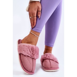 Pantuflas Calientes De Mujer Con Pelo Rosa Oscuro Franco 1