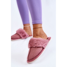 Pantuflas Calientes De Mujer Con Pelo Rosa Oscuro Franco rosado 2