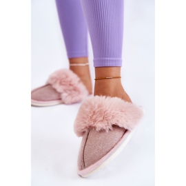 Pantuflas Calientes De Mujer Con Pelo Beige-Rosa Franco marrón 3