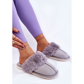 Pantuflas Cálidas De Mujer Con Pelo Franco Gris 4