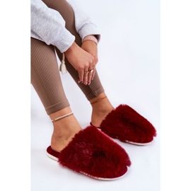 BM Pantuflas Mujer Piel Sheryl Granate rojo 3