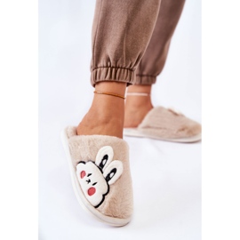 BM Pantuflas De Mujer De Pelo Con Conejo Beige Trisha 2